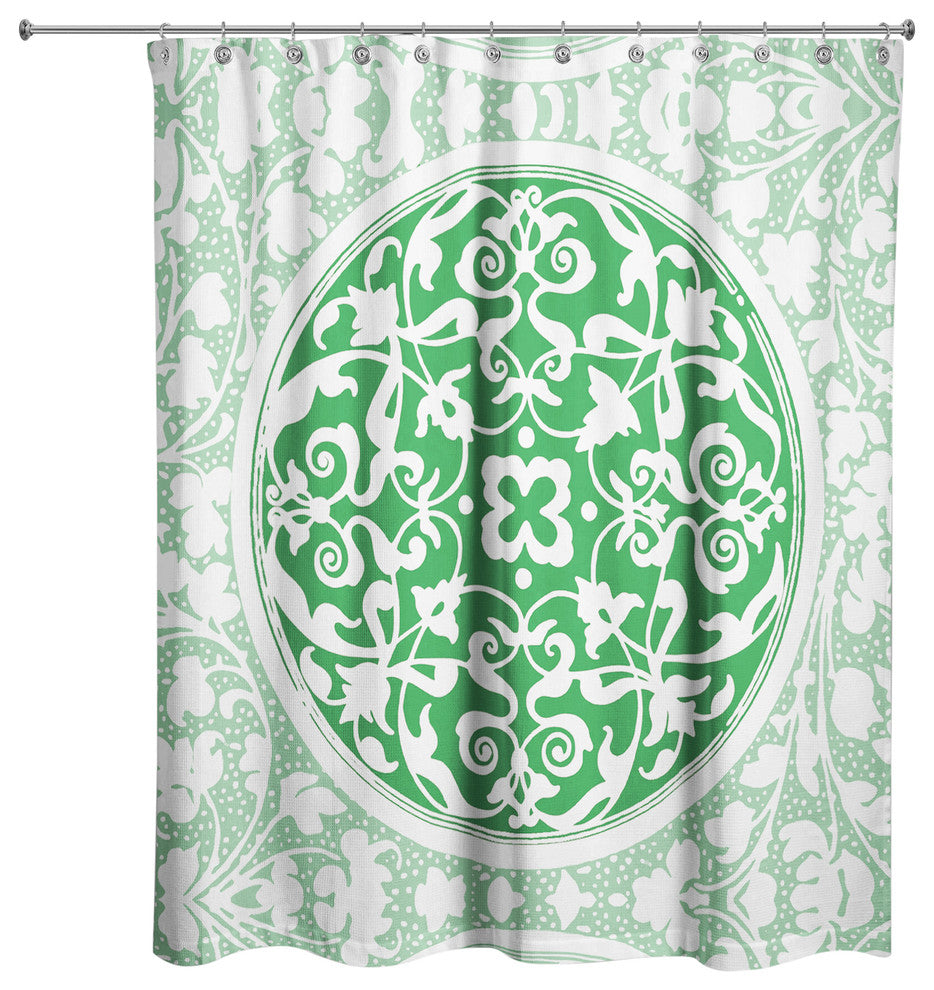 Green Irish Medallion Shower Curtain