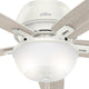 Hunter Fan Company 52" Donegan Low Profile Fresh White Ceiling Fan With Light