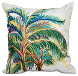 Vacation, Floral Print Pillow, White, 18"x18"