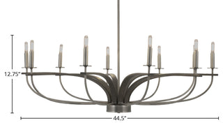 Monterey Uplight 10-Light Chandelier, Graphite & Painted Distressed Wood-look