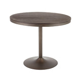 Dakota Industrial Dining Table, Antique Metal, Espresso Bamboo