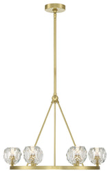 Aragon 6-Light Soft Brass Chandelier, Faceted Cut Crystal