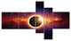 Full Eclipse View, Large Spacescape Canvas Art Print, 60"x32", 5 panels