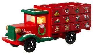 14.5"L Wooden Christmas Truck Countdown