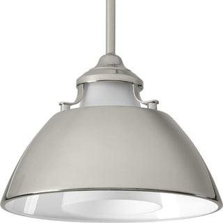 Carbon 1-Light Pendant with Metal Shade, 11"