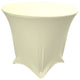 LA Linen Round Spandex Table Cover, Ivory, 48"x48"