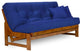 Arden Futon Set - Frame, 8" Mattress, Royal Blue, Full