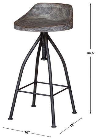 Uttermost Kairu Wooden Bar Stool