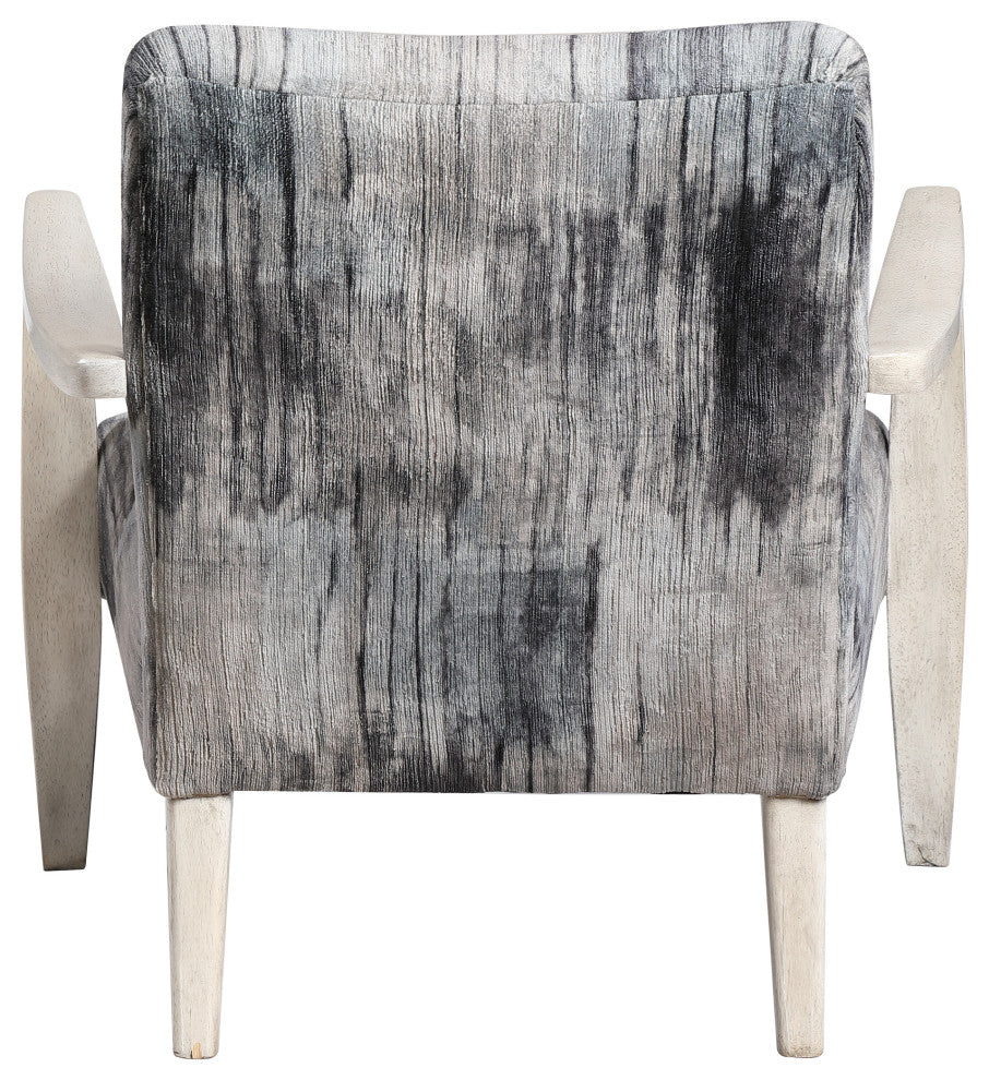 Watercolor Gray Chenille Accent Chair