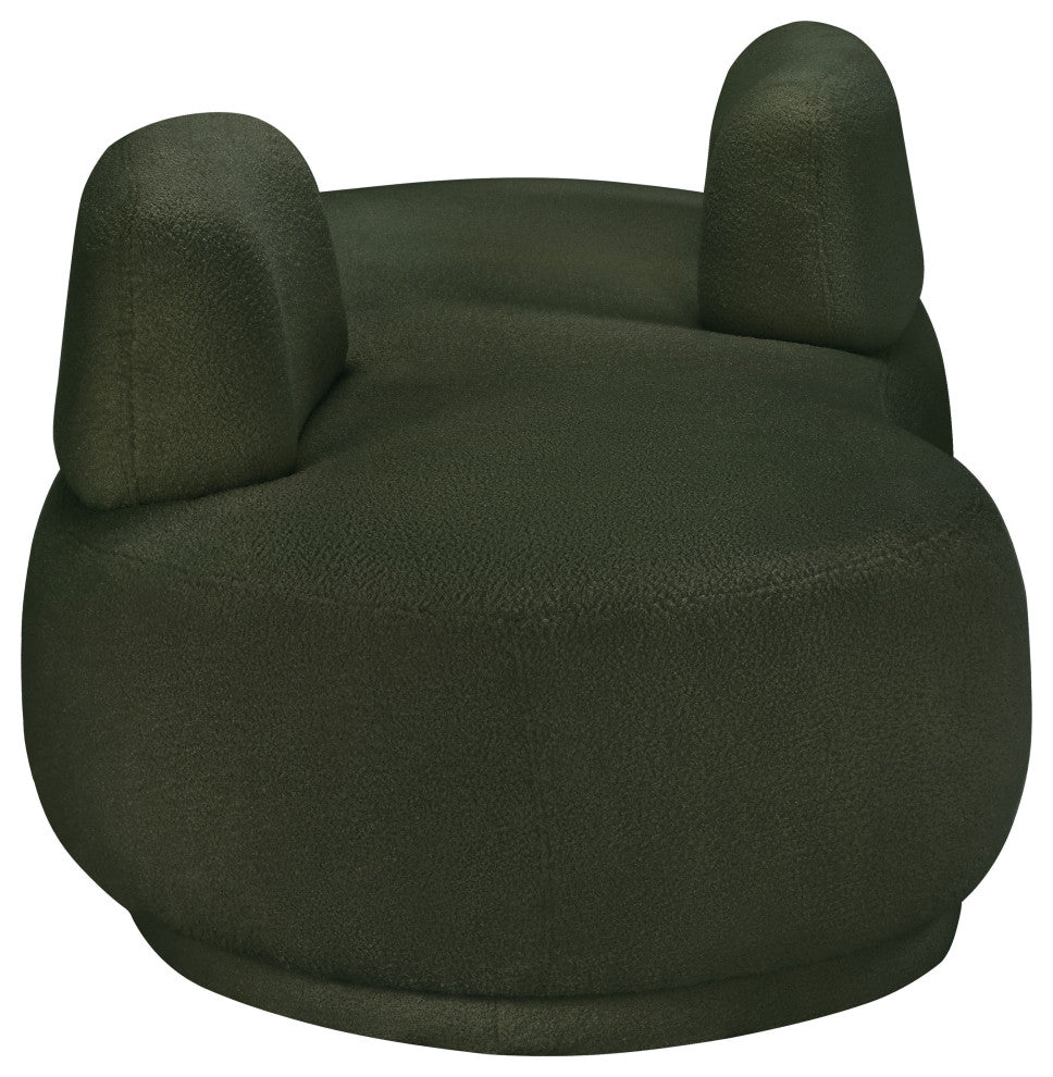 Argyle Upholstered Chaise/Loveseat, Green, Teddy Fabric