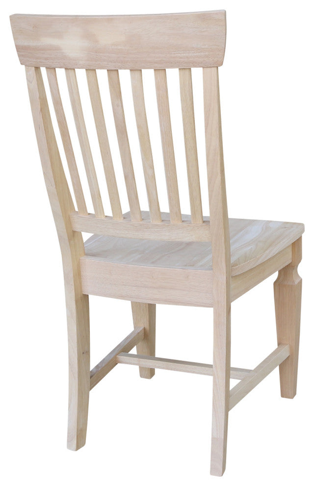 Vista Slat Back Chairs, Set of 2, Unfinished