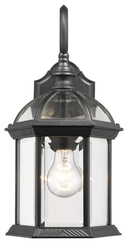 Roseto ZWS99927 Lloyd 16" Tall Outdoor Wall Sconce - Black