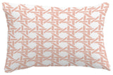 Rattan Geometric Geometric Print Throw Pillow With Linen Texture, Coral, 14"x20"