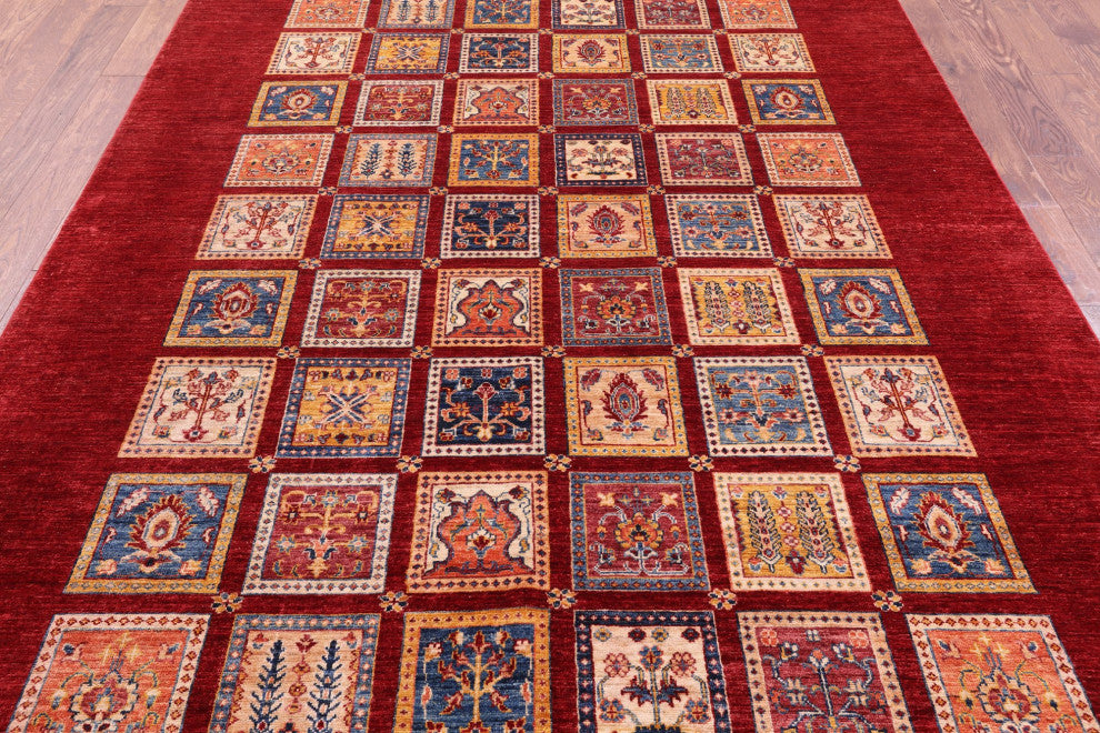 6' 9" X 10' 1" Persian Garden Design Hand Knotted Wool Rug Q11125