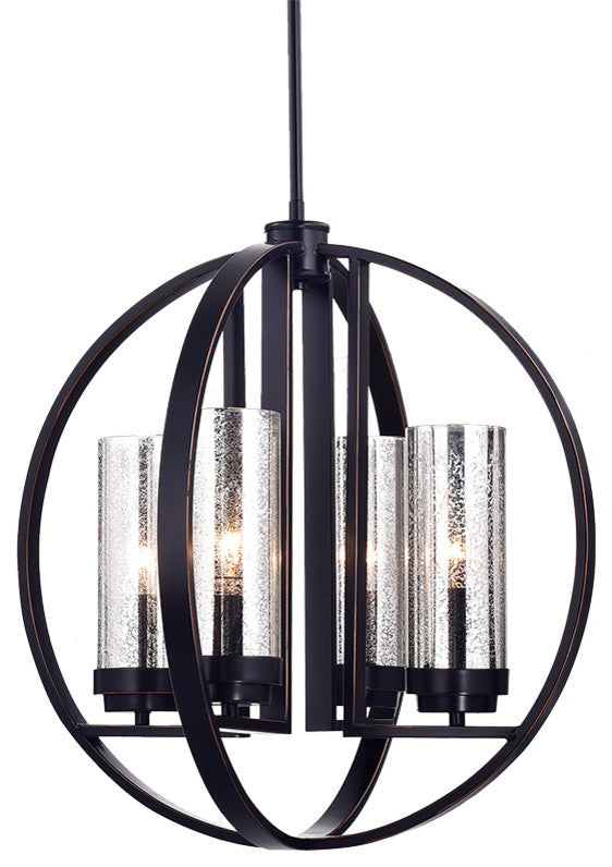 Yuval 19" Round Pendant Light, Oil Rubbed Bronze