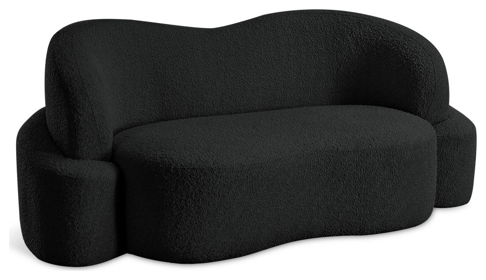 Principessa Boucle Fabric Chair, Black, Loveseat