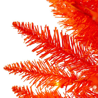 Kurt Adler 6 Foot Pre-Lit Orange Slim Christmas Tree