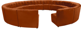 Limitless Velvet Upholstered 15-Piece Modular Sectional, Cognac