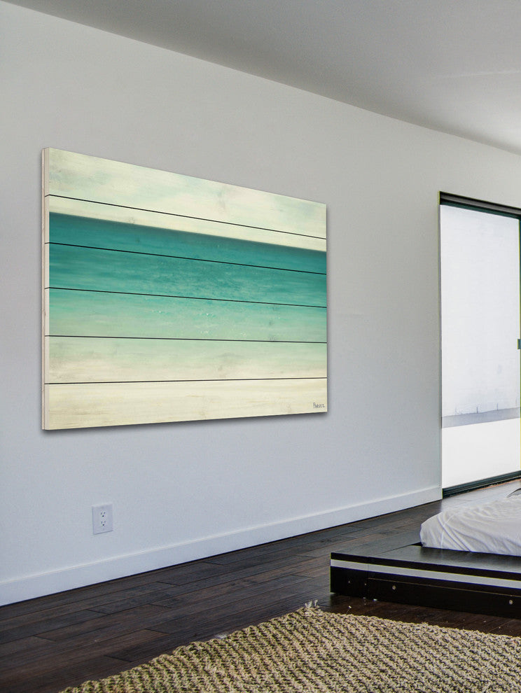 "Wonderful World" Painting Print on White Wood, 60"x40"