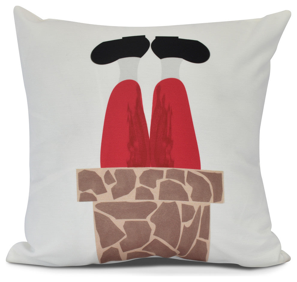 Away He Goes,Geometric Print Pillow,White, 20" x 20"