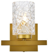 Conor 1-Light Bath Sconce, Brass With Clear Shade