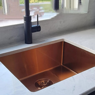 HIGOLD Single Bowl Undermount Kitchen Sink, Nano, PVD rose gold