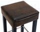 Barstool, Brown Fabric and Black Wood Finish,2-Pcs Set