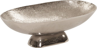 Howard Elliott Textured Footed Bright Silver Bowl, Large