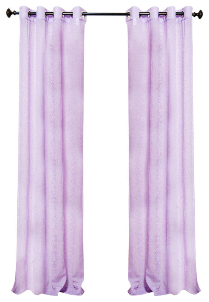 Crushed Voil Sheer Grommet Top Curtain, Purple
