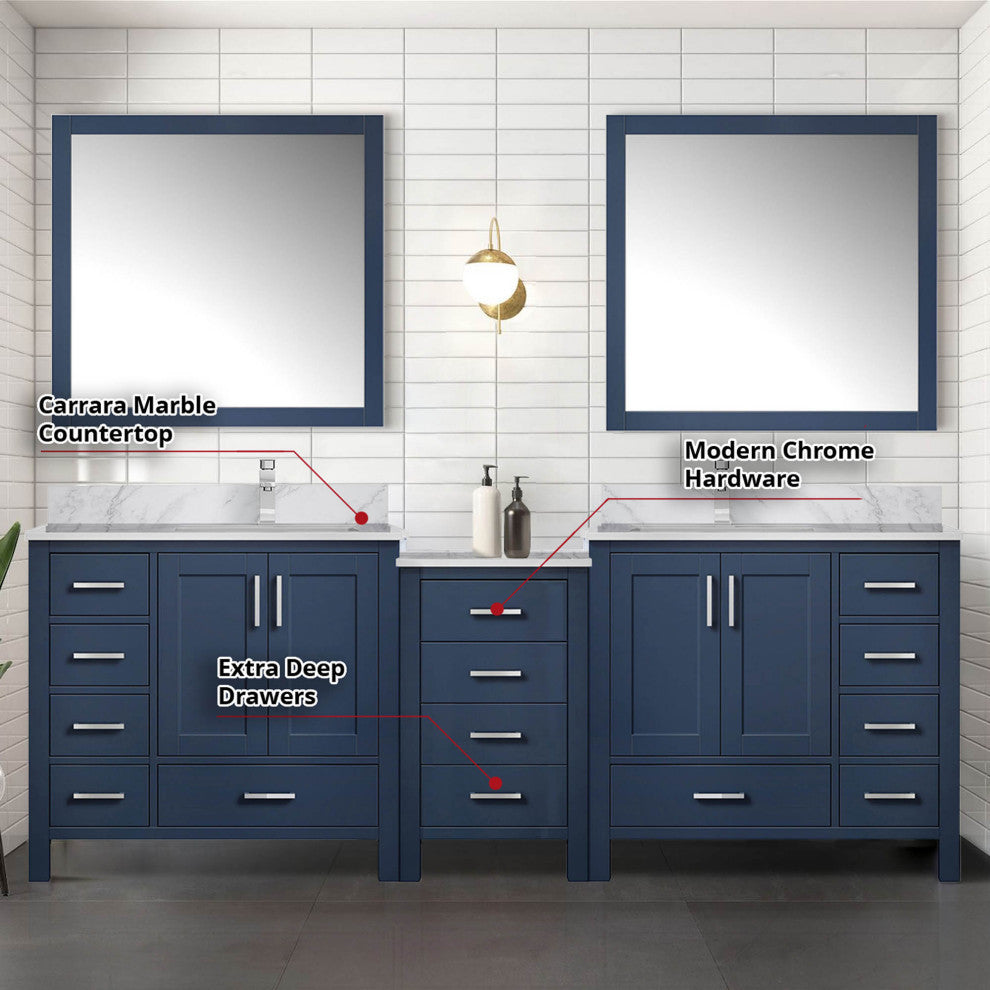 Lexora Coraline Double Bath Vanity Navy Blue 92 Vanity With Countertop