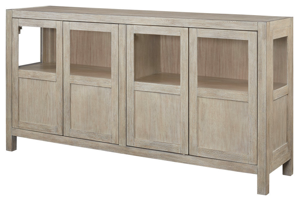 Modern Wood Farmhouse Sideboard, Dining Storage, Brown