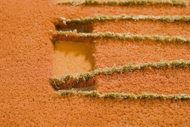 Hand Tufted Orange Wool Area Rug, 5''6"x7''10"