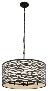 Varaluz 348P06 Kato 6 Light 30"W Drum Chandelier - Carbon Black