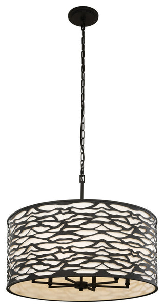 Varaluz 348P06 Kato 6 Light 30"W Drum Chandelier - Carbon Black