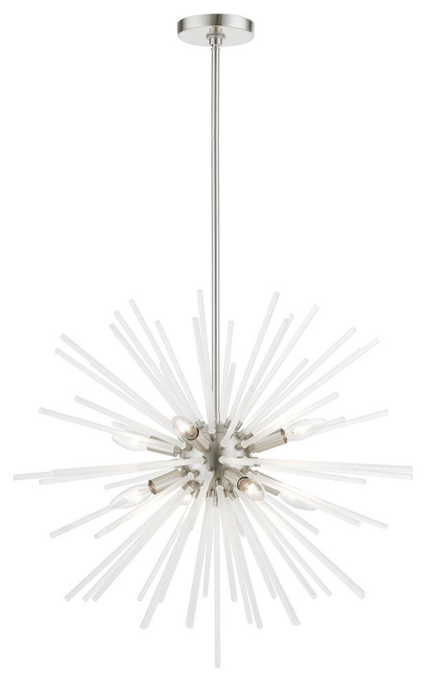 Uptown 8 Light Brushed Nickel Pendant Chandelier