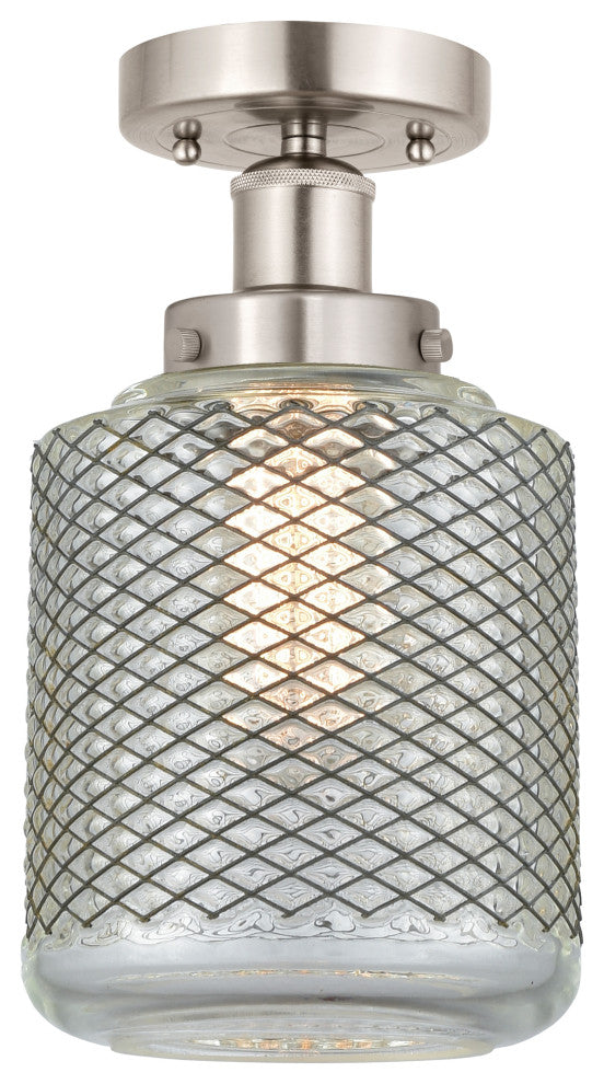 Stanton 1-Light 6" Semi-Flush Mount Brushed Satin Nickel