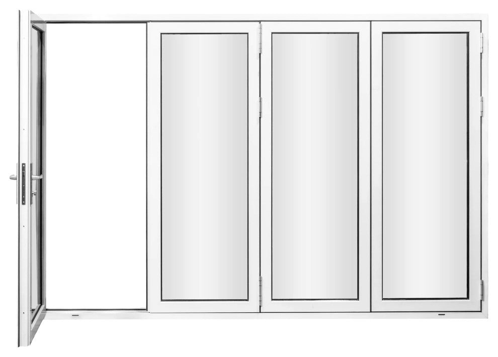 Patio Bi-Fold Door Open Left to Right 120"x80", White Color, Low E Glass