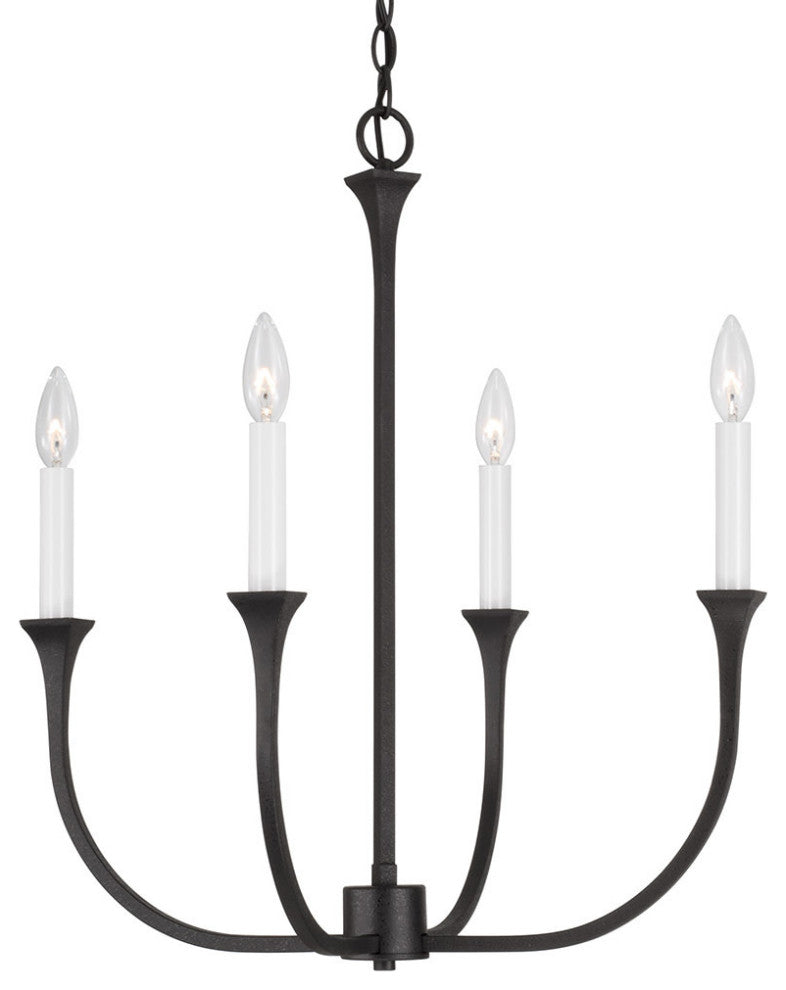 Capital Lighting 452341 Decklan 4 Light 21"W Taper Candle Style - Black Iron