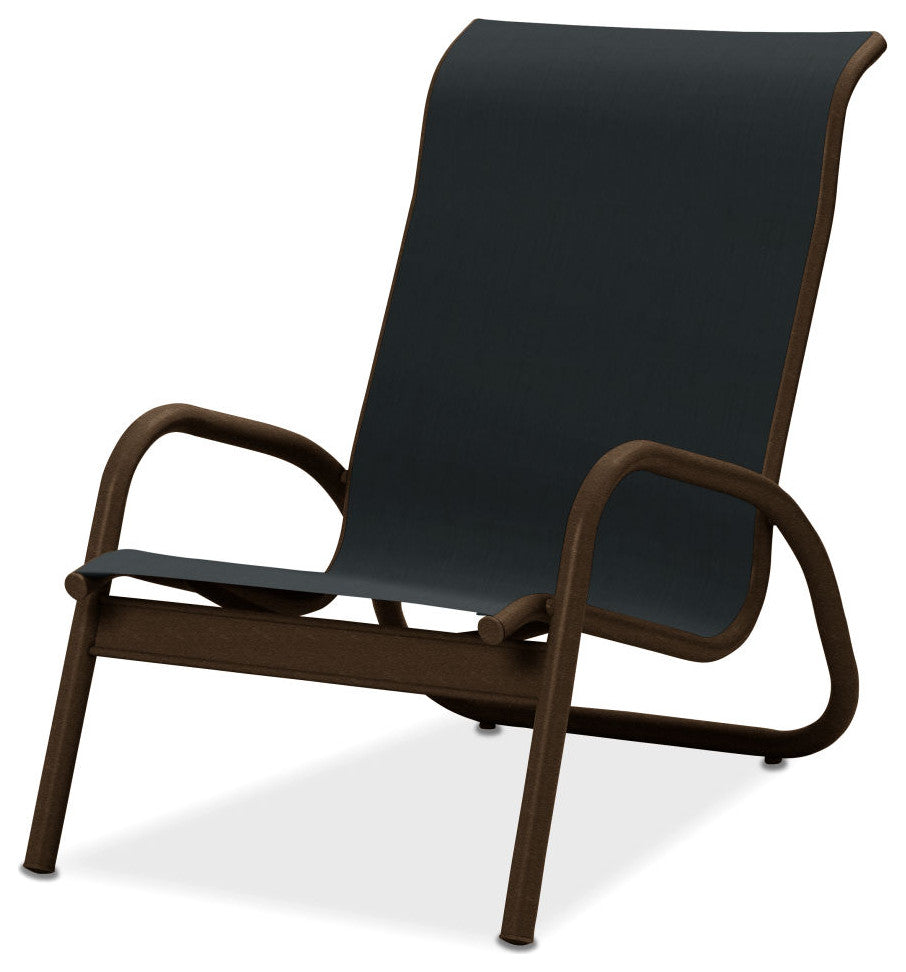 Gardenella Sling Stacking Poolside Chair, Textured Kona, Black