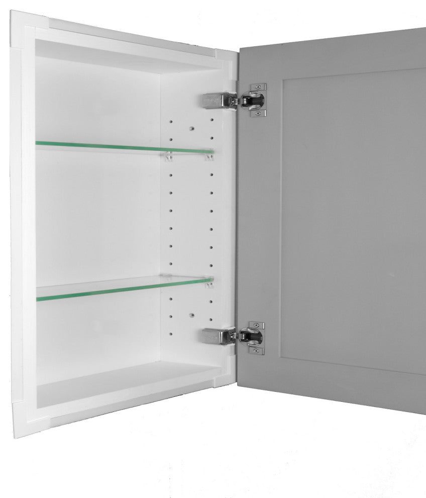 Fruitville Shaker Frameless Recessed Wood Medicine Cabinet, 14x48, Primed Gray