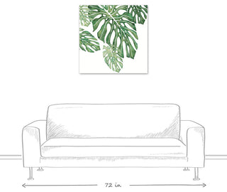Green Tropical Leaves 30x30 Canvas Wall Art
