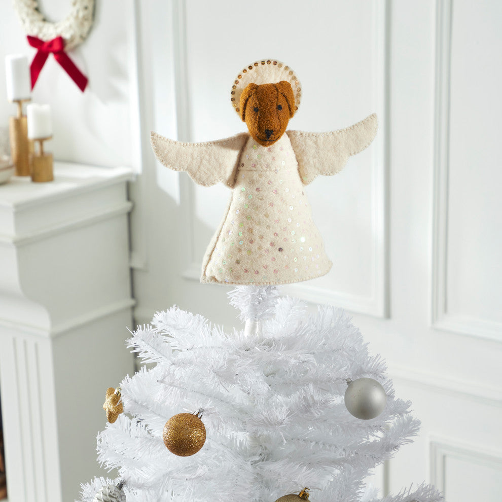 Brown Angel Christmas Tree Topper