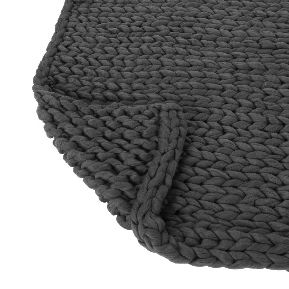 GDF Studio Jacqueline Acrylic Fabric Throw Blanket, Dark Gray
