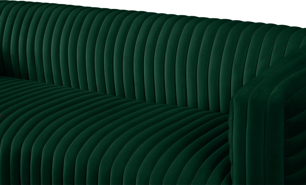 Ravish Velvet Upholstered Chair, Green, Sofa