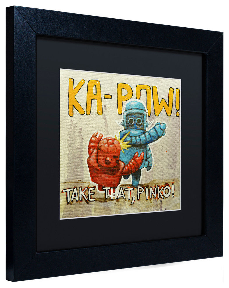 Take That Pinko' Matted Framed Art, Black Frame, Black Matte, 11x11