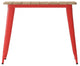 Declan Commercial Indoor/Outdoor Dining Table with Umbrella Hole, 36" Square, Brown/Red
