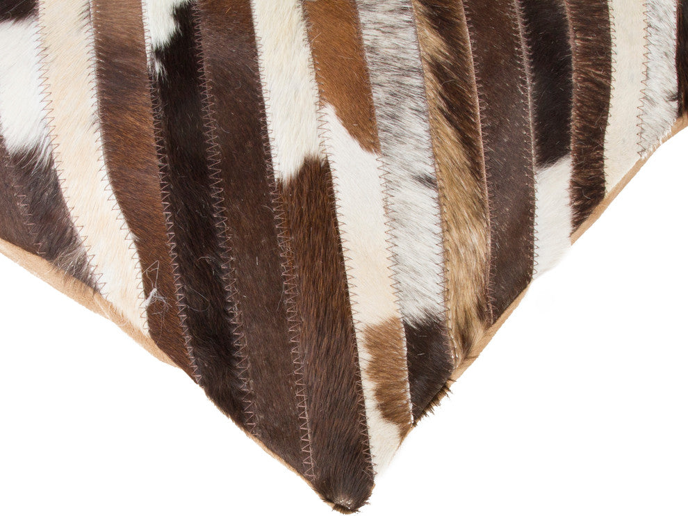 Torino Diago Pillow, Chocolate/Natural, 18"x18"