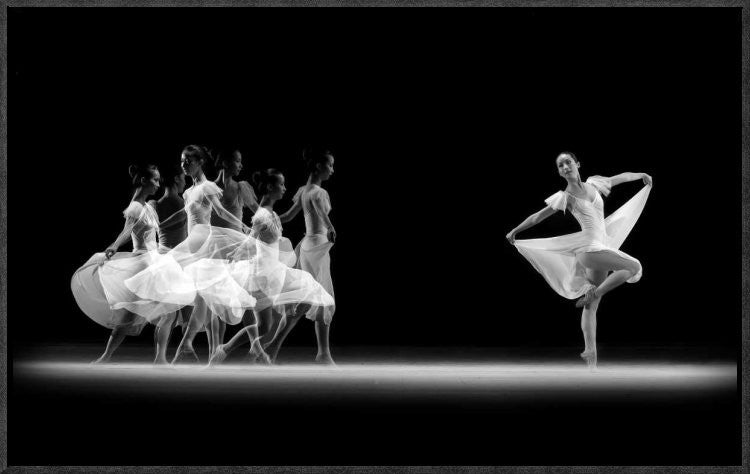 "Balerina Movement" Framed Canvas Giclee by Antonyus Bunjamin, 23x14"