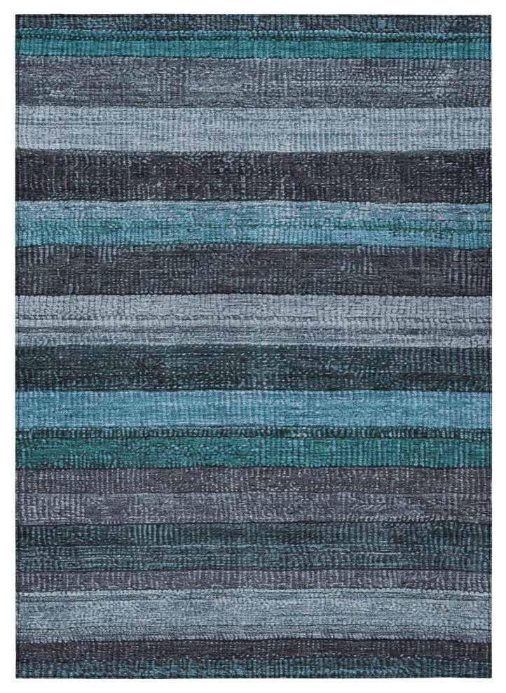Machine Washable Indoor/Outdoor Chantille ACN1865 Teal 9' x 12' Rug