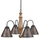 Crestwood Wooden Chandelier in Americana Colors, Pearwood